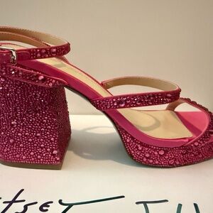 Betsey Johnson Pink Rhinestone Heels